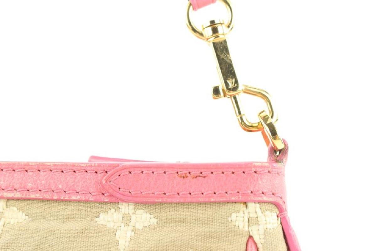 Louis Vuitton Pink x Beige Monogram Sabbia Cabas Pochette Accessories Bag 858933 4