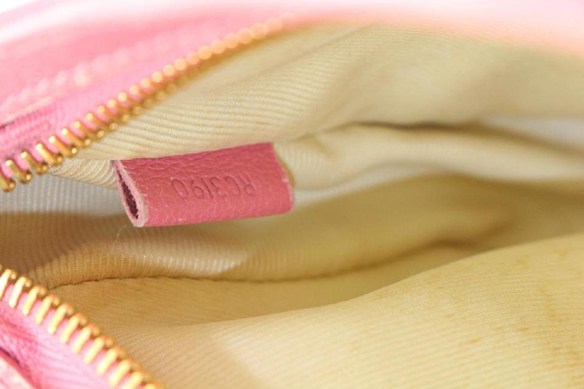 Louis Vuitton Pink x Beige Monogram Sabbia Cabas Pochette Accessories Bag 858933 In Good Condition In Dix hills, NY