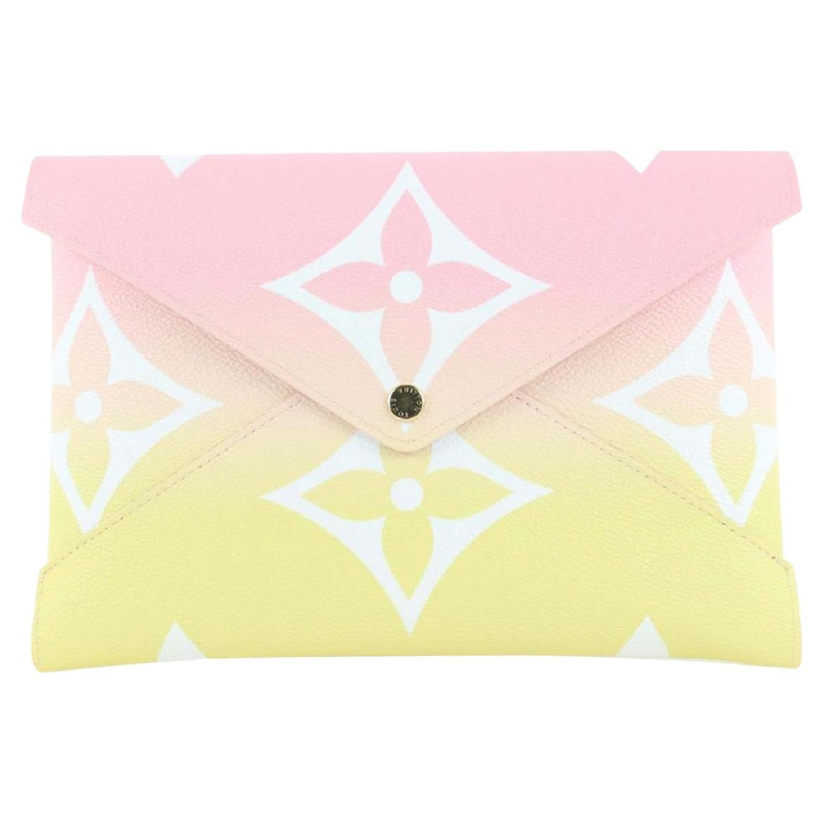 Louis Vuitton Pink x Yellow Large By the Pool Kirigami GM Envelope Pouch Bag