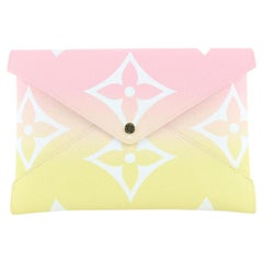 Vintage Louis Vuitton Pink x Yellow Large By the Pool Kirigami GM Envelope Pouch Bag
