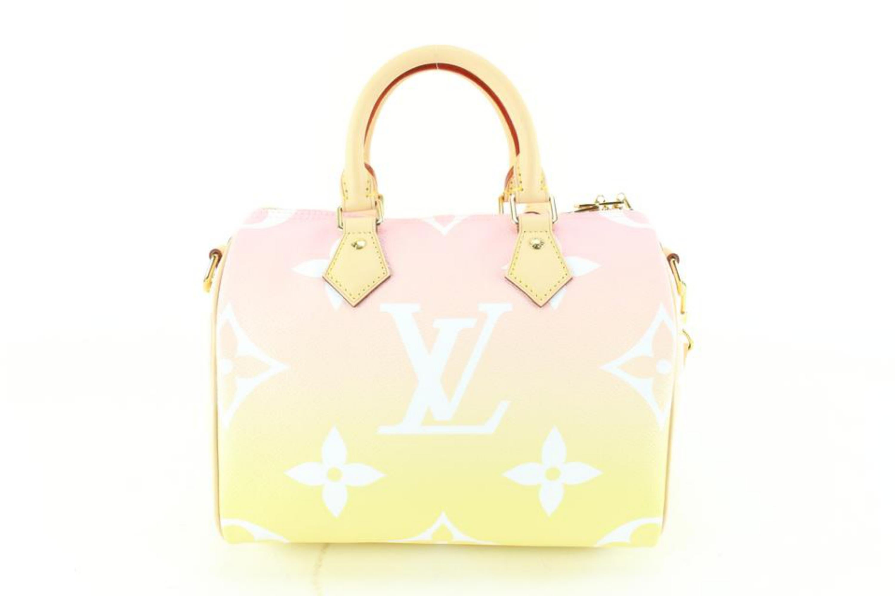 Louis Vuitton Pink x Yellow Monogram By the Pool Speedy 25 Bandouliere 10lk712s In New Condition In Dix hills, NY