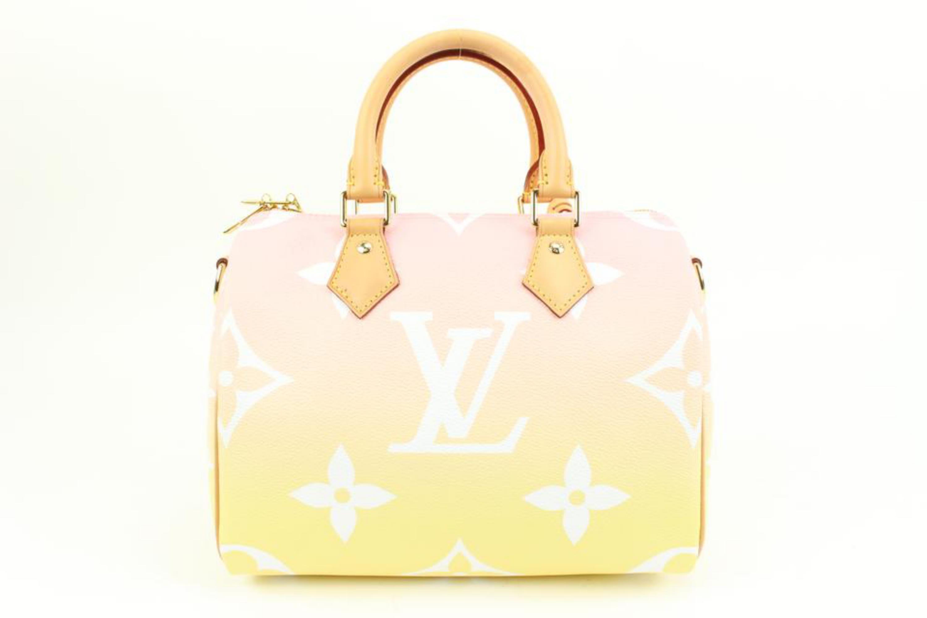 Louis Vuitton Pink x Yellow Monogram By the Pool Speedy Bandouliere 25 82lv317s 3