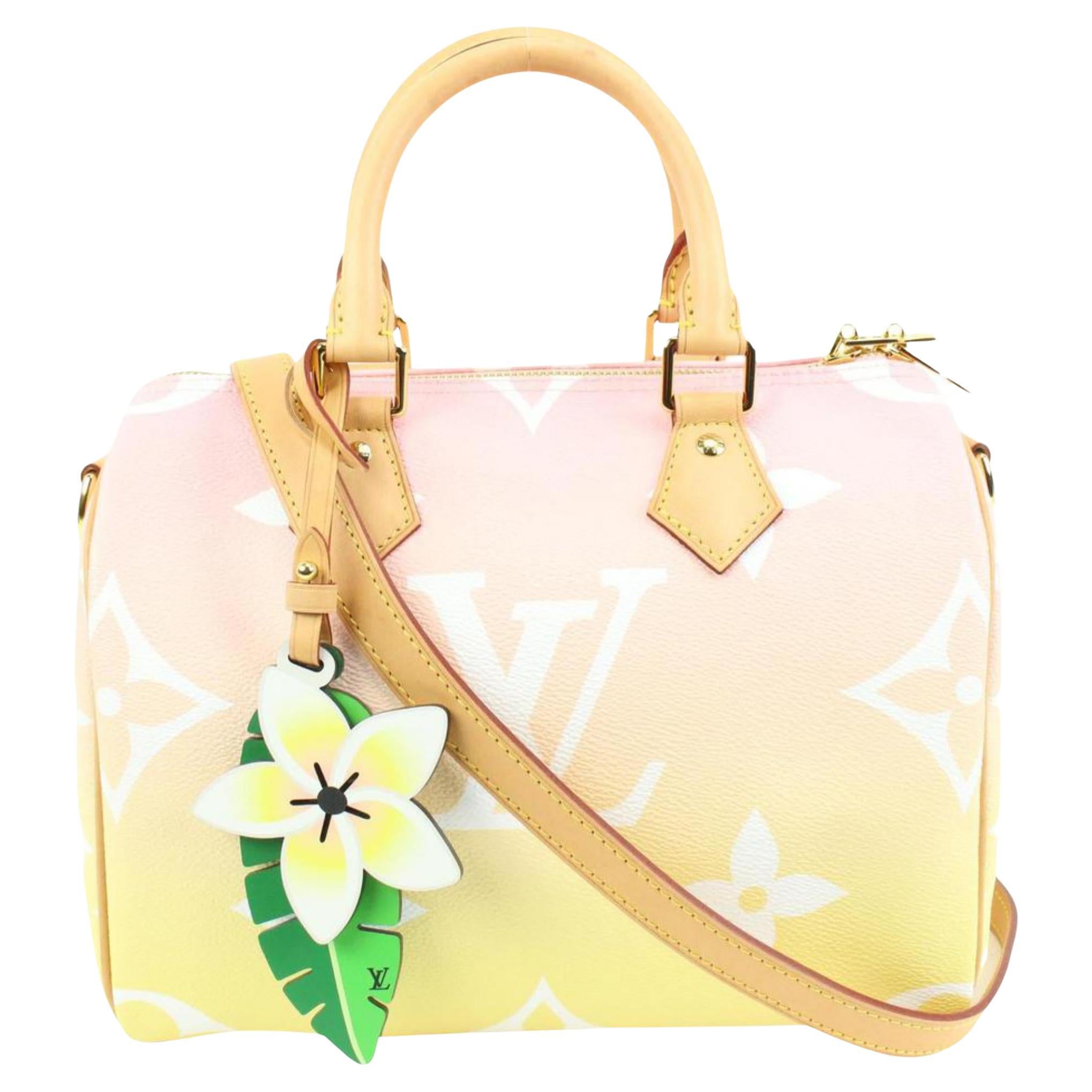 Louis Vuitton Pink x Yellow Monogram By the Pool Speedy Bandouliere 25 82lv317s