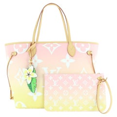 Louis Vuitton Pink Yellow Monogram By the Pool Neverfull MM with Pouch 4LVJ1021