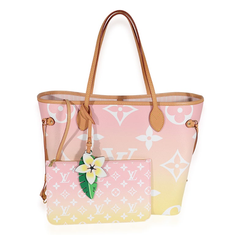 Louis Vuitton Pink and Yellow Monogram Giant By The Pool Neverfull MM For  Sale at 1stDibs