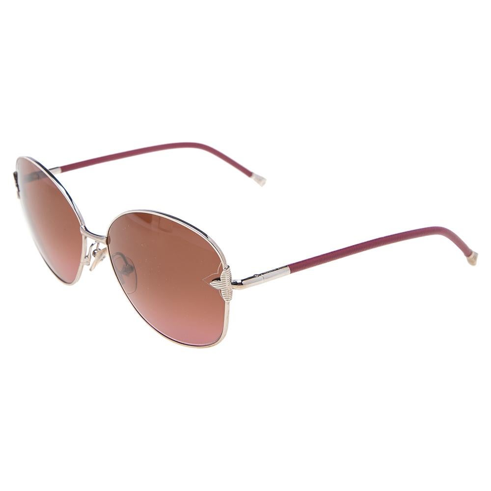 Brown Louis Vuitton Pink Z0466U Viola Butterfly Gradient Oval Sunglasses