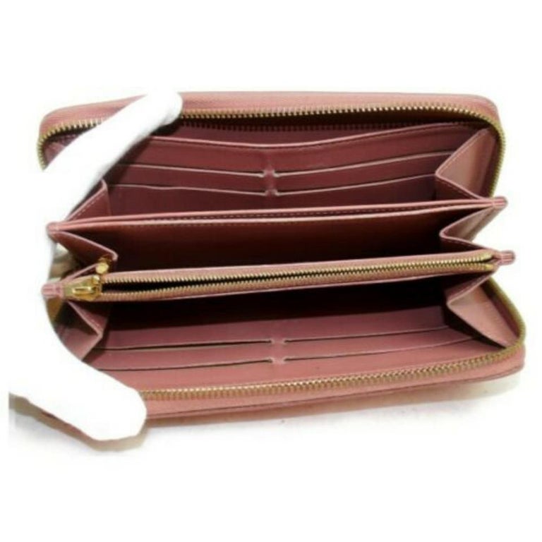 Brown Louis Vuitton Pink Zippy Ikat Flower Vernis Monogram 872899 Wallet For Sale