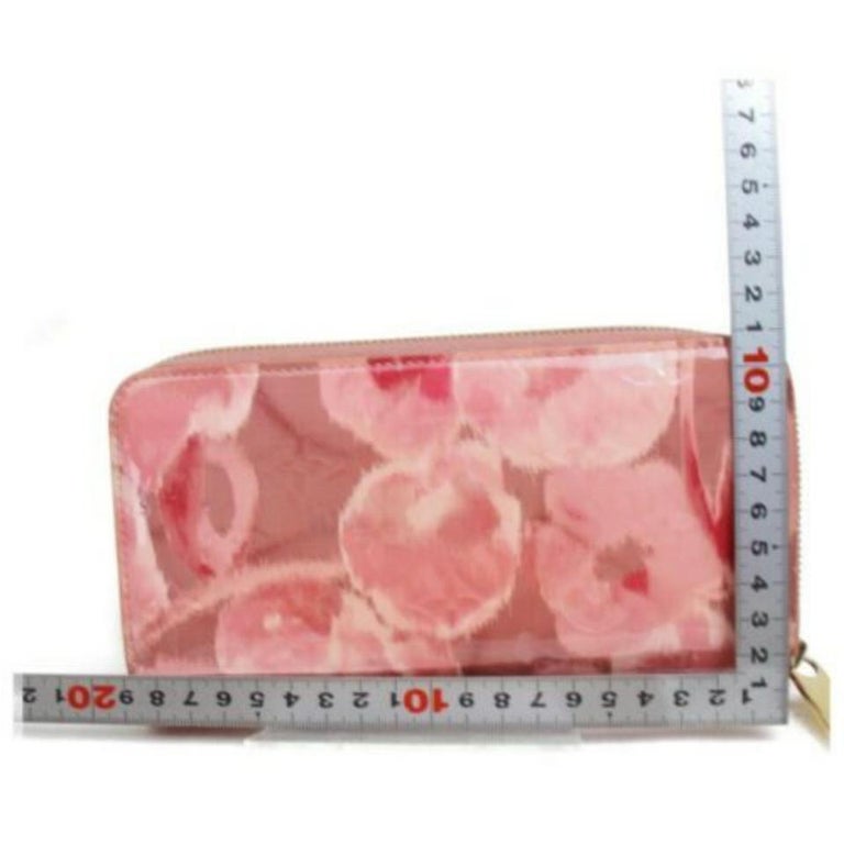Women's Louis Vuitton Pink Zippy Ikat Flower Vernis Monogram 872899 Wallet For Sale