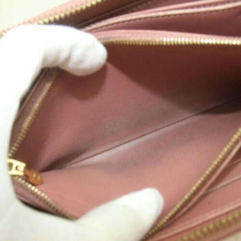 Louis Vuitton Pink Zippy Ikat Flower Vernis Monogram 872899 Wallet For Sale 4