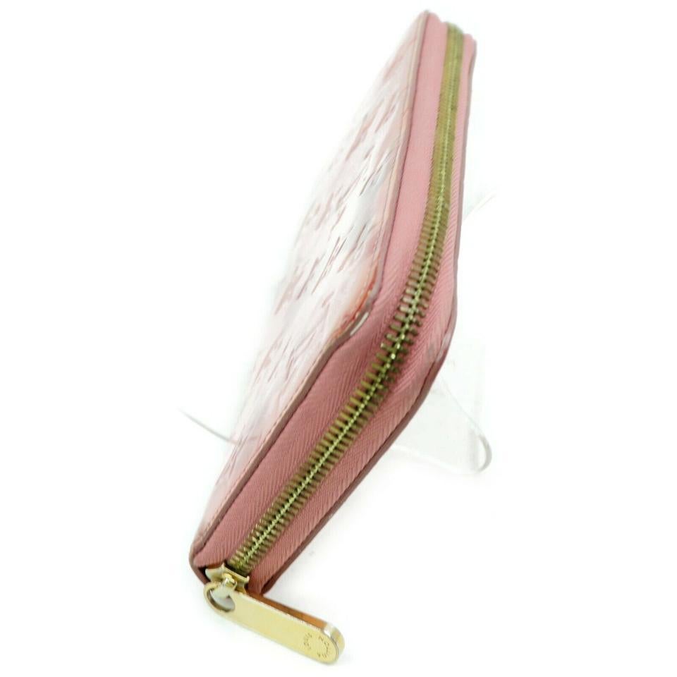 Louis Vuitton Pinks Zippy Rose Velour Ikat Long Zip Around Roses Vernis Rare For Sale 4