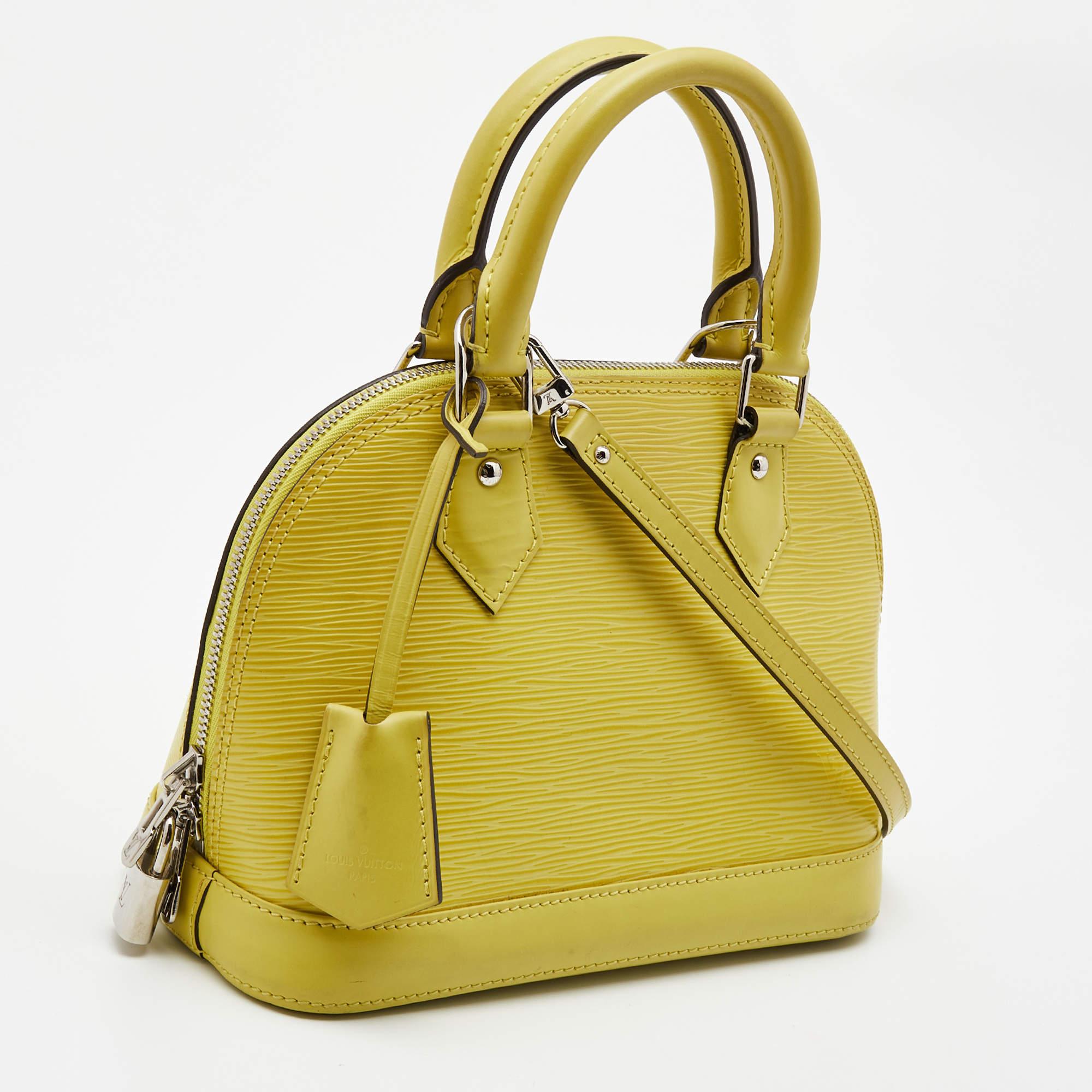 Brown Louis Vuitton Pistache Epi Leather Alma BB Bag