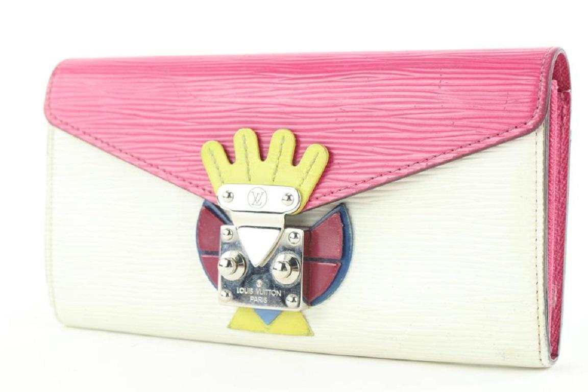 Louis Vuitton White Monogram Multicolor Sarah Flap Wallet Pink 6LV512S For  Sale at 1stDibs