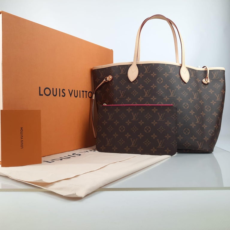 Louis Vuitton Pivoine Pink Monogram Canvas Neverfull MM Tote Bag For ...