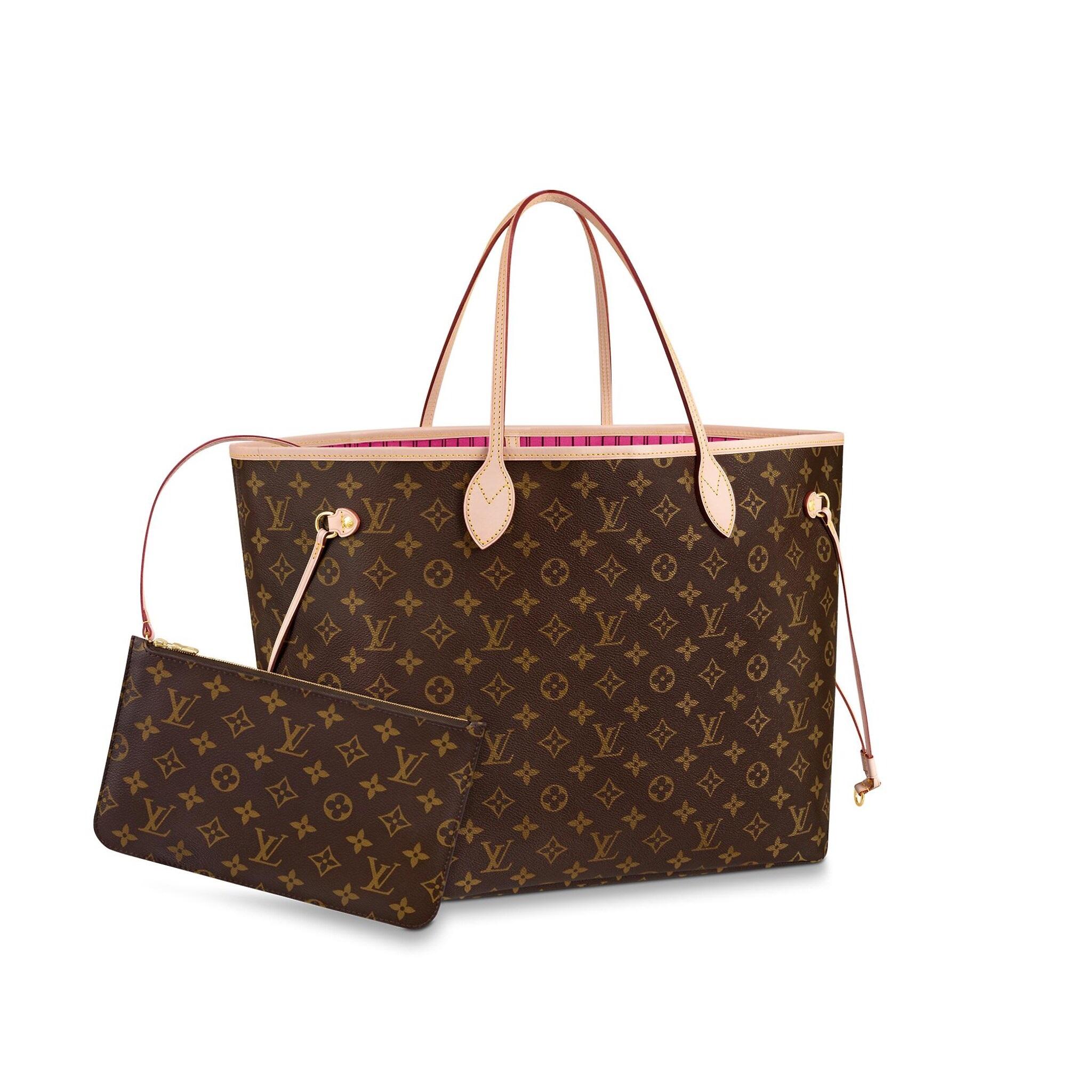 The Neverfull GM tote unites timeless design with heritage details. Made from supple Monogram canvas with natural cowhide trim, it is ultra-roomy but never bulky, with side laces that cinch for a sleek allure or loosen for a more casual look. Slim,