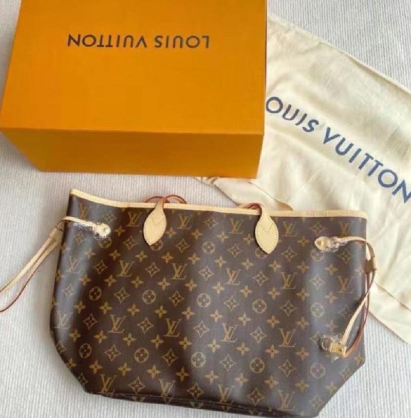 Black Louis Vuitton Pivoine Pink Neverfull GM