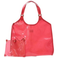Vintage Louis Vuitton Plage Baia Lagoon with Pouch 866325 Red Leather Tote