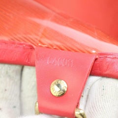 Louis Vuitton Plage Clear Translucent Epi Baia Grenadine 870807 Red Patent Bag