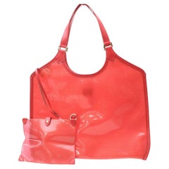 Louis Vuitton Plage Translucent Clear Epi Baia with Pouch 869966 Red Vinyl 