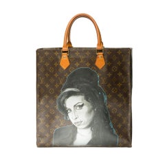 Louis Vuitton Plat handbag in brown monogram canvas customized "Amy Forever"