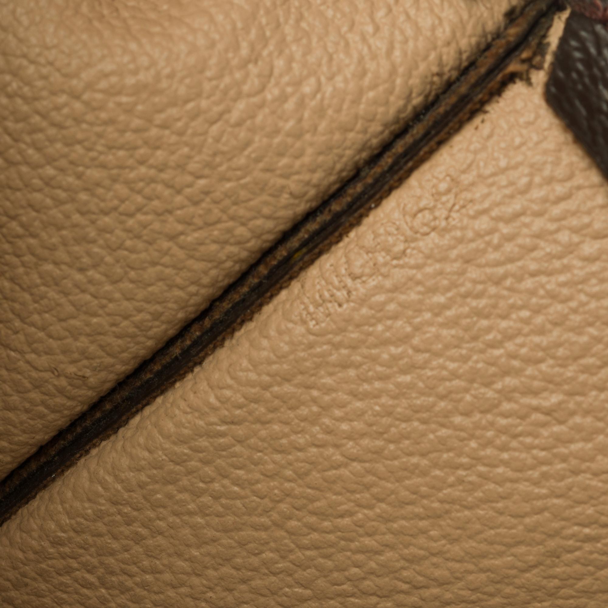 Gray Louis Vuitton Plat handbag in brown monogram canvas customized 