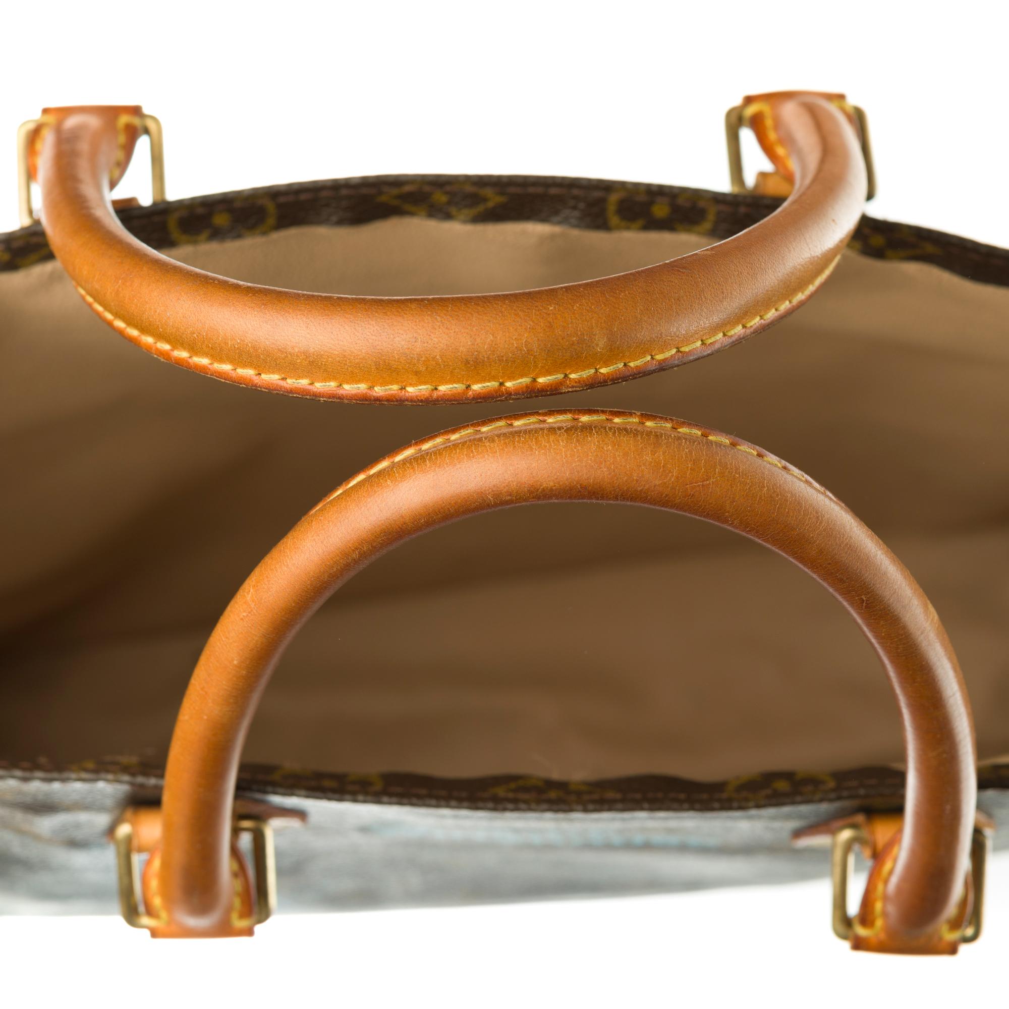Women's Louis Vuitton Plat handbag in brown monogram canvas customized 