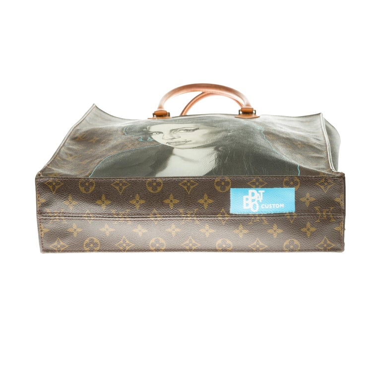 Louis Vuitton Plat handbag in brown monogram canvas customized 