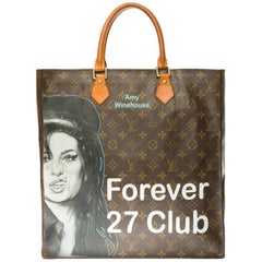 Louis Vuitton Plat handbag in brown monogram canvas customized "Amy Forever"