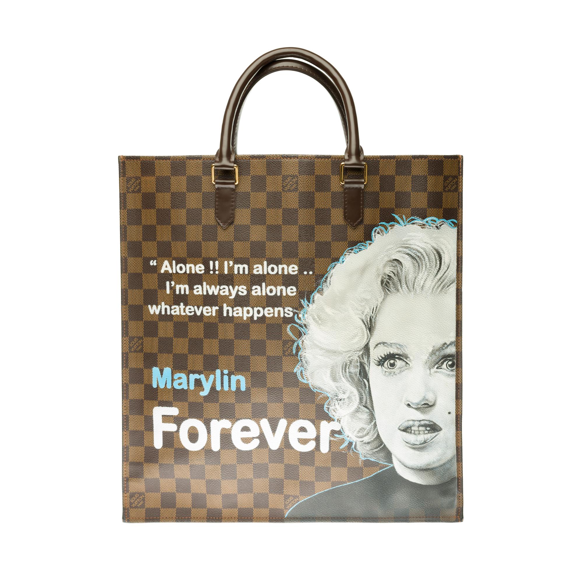 Steve Kaufman, Steve Kaufman Marilyn Monroe Louis Vuitton LV Oil Painting  Purse Bag Trunk (1998)