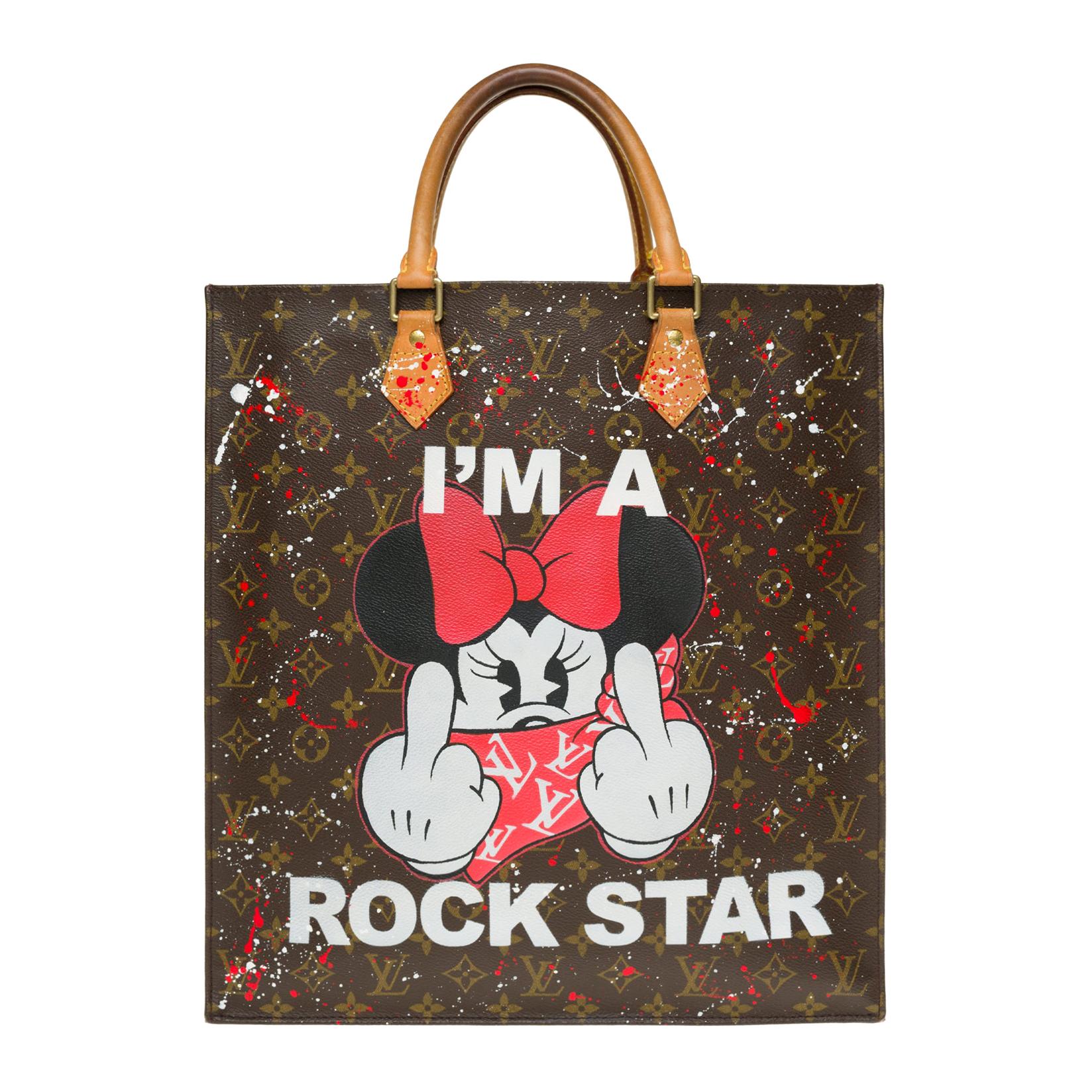 Louis Vuitton Plat handbag in Monogram canvas customized "I'm a Rockstar"