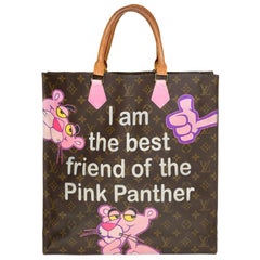 Louis Vuitton Plat handbag in Monogram canvas customized "Pink Panther III"