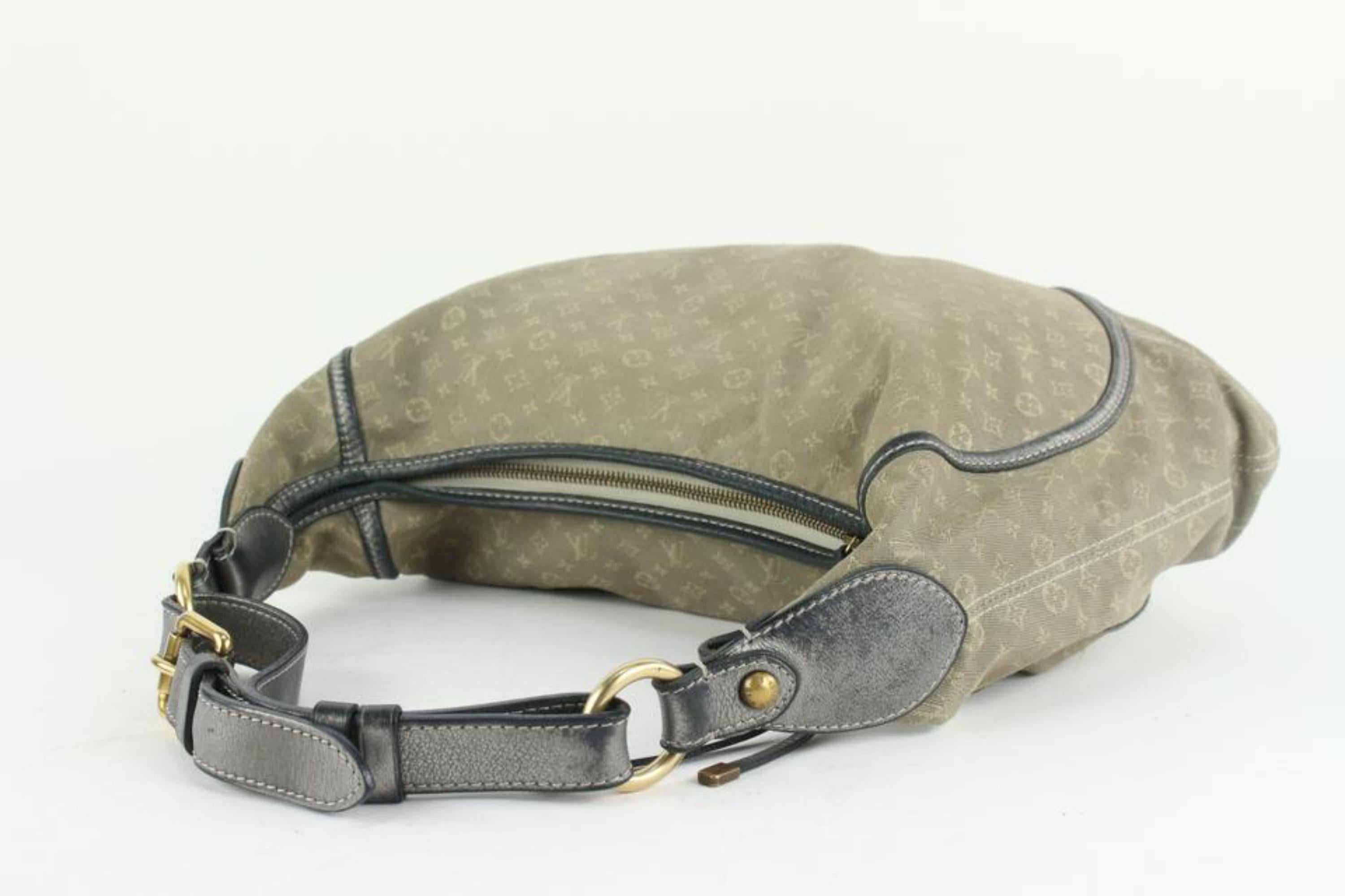 Louis Vuitton Platin Grau Monogramm Mini Lin Idylle Manon MM Hobo Artsy 8lv1105 im Angebot 6