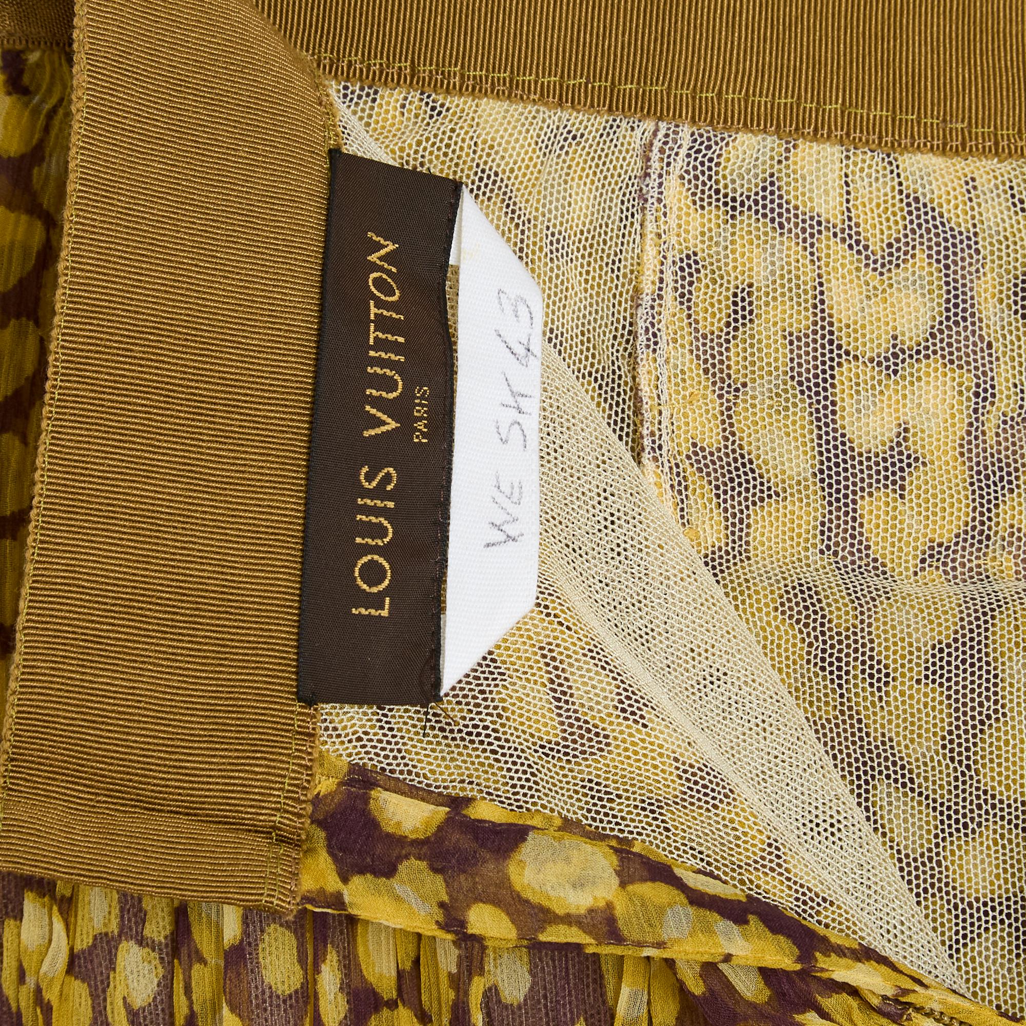 Louis Vuitton Pleated silk chiffon skirt FR36  For Sale 2
