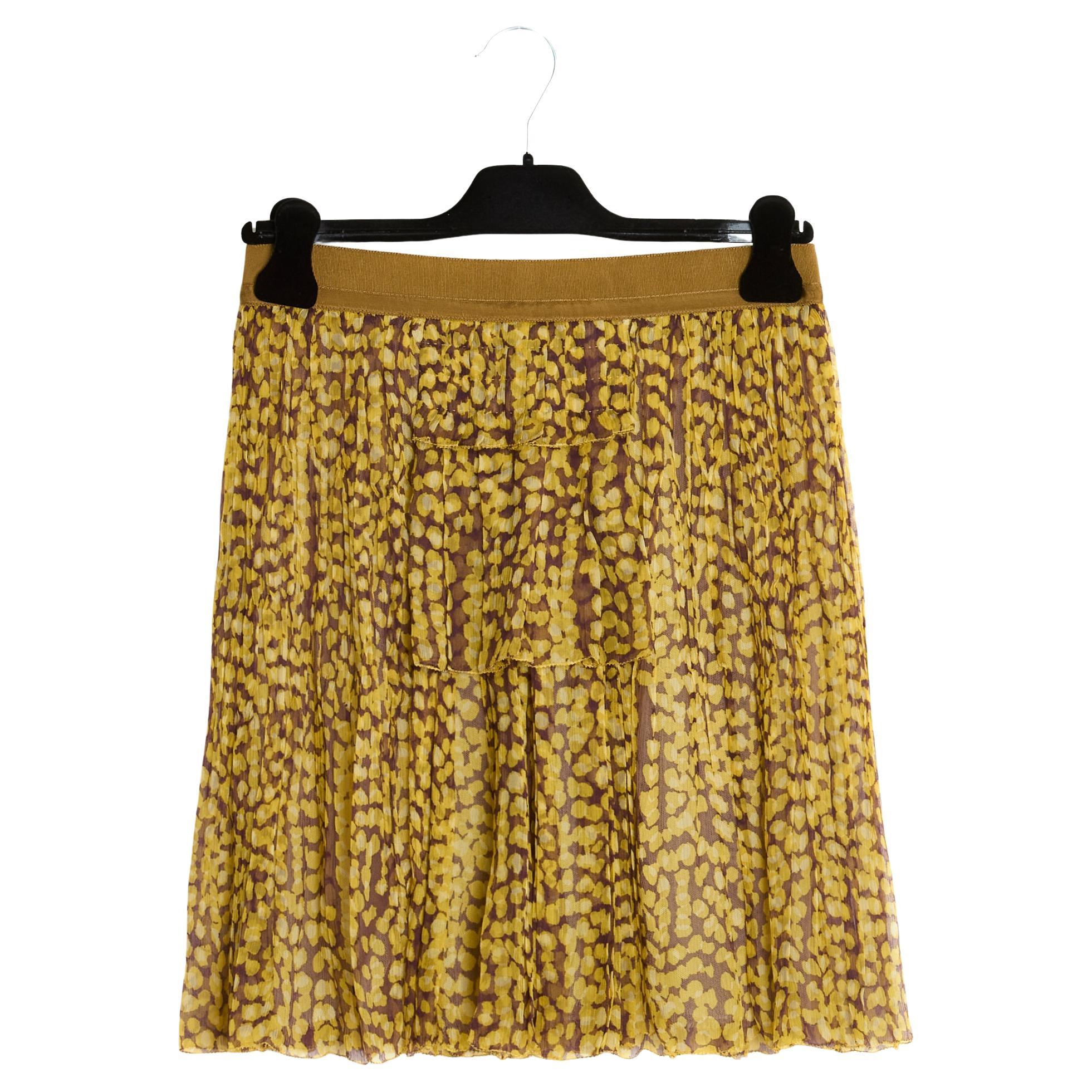 Louis Vuitton Pleated silk chiffon skirt FR36  For Sale