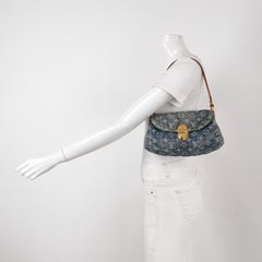 Louis Vuitton Pleaty Blue Denim Monogram Baggy