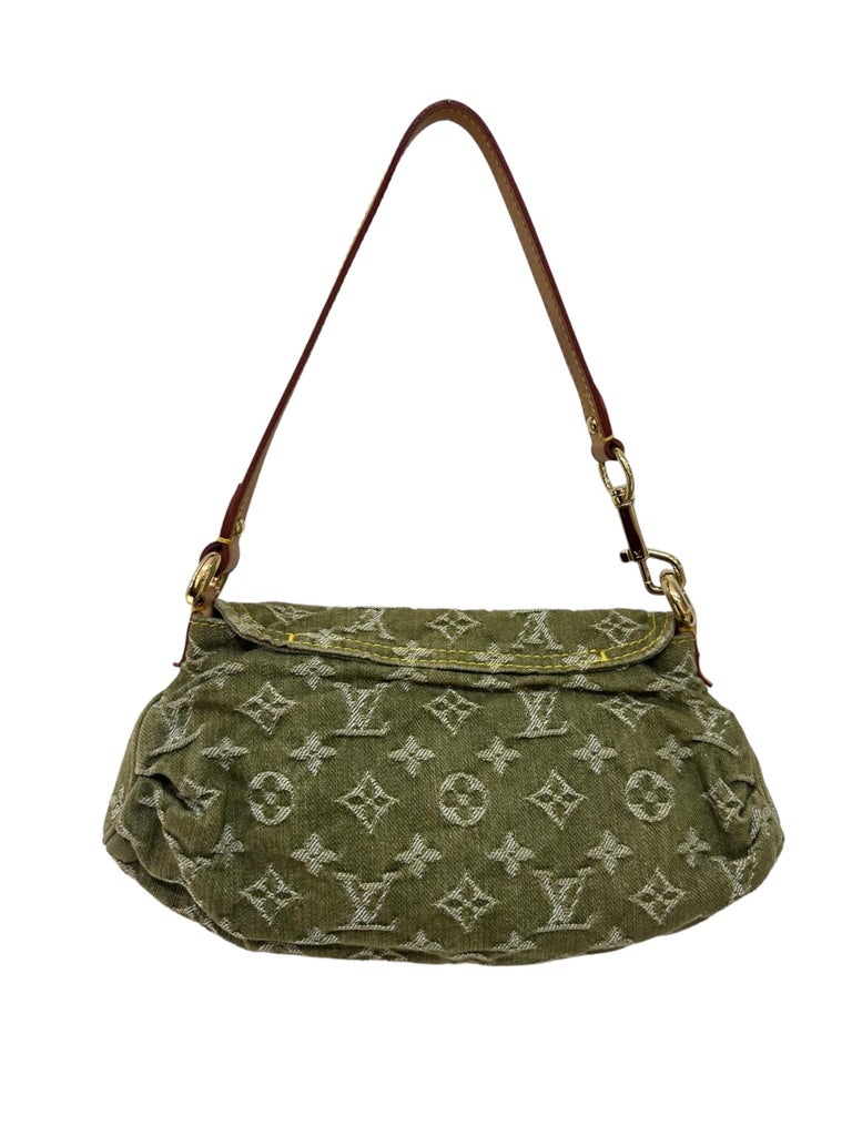 Louis Vuitton Pleaty Green Denim Shoulder Bag at 1stDibs