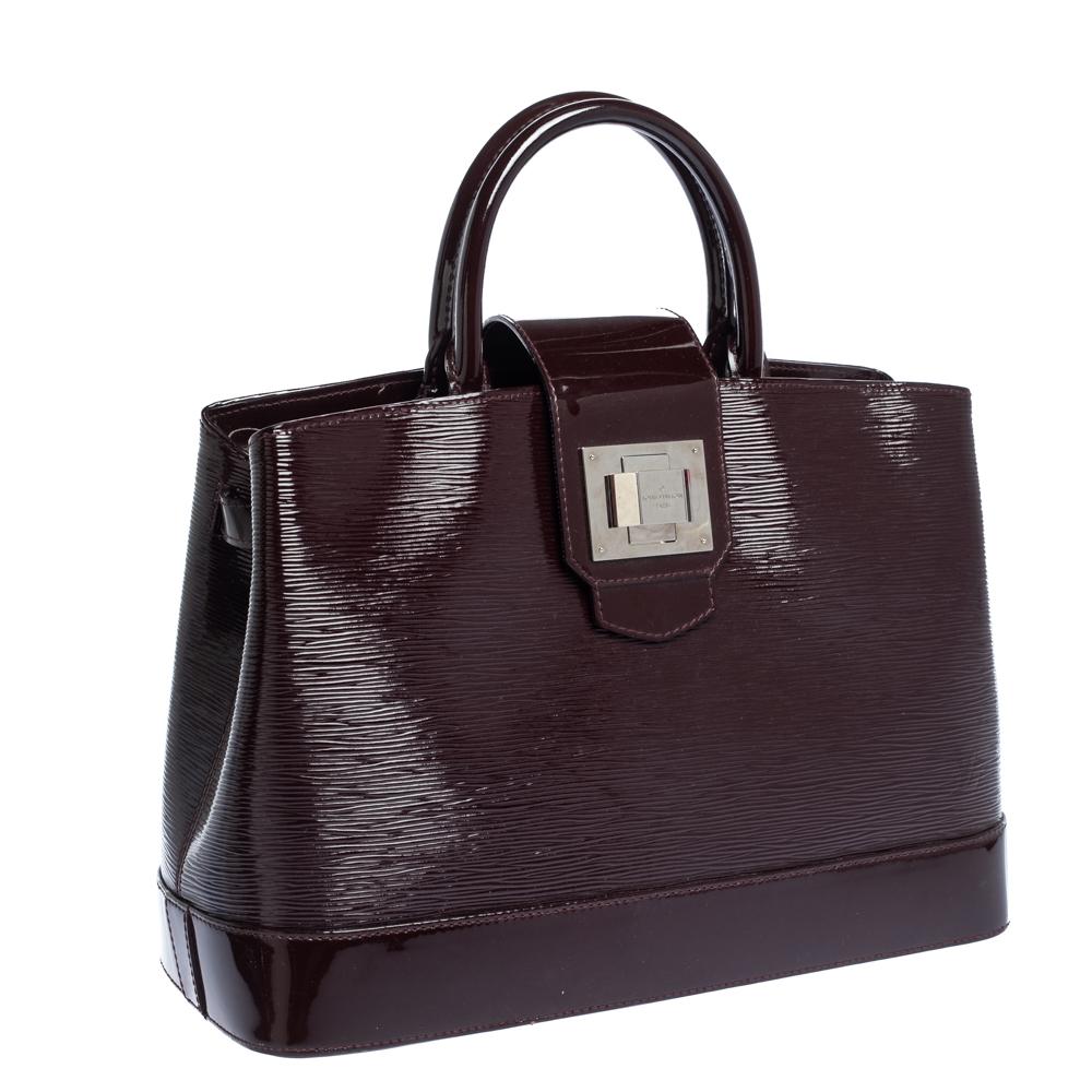 Black Louis Vuitton Plum Electric Epi Leather Mirabeau GM Bag