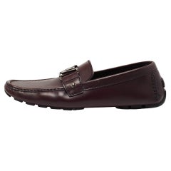 Louis Vuitton Plum Leather Monte Carlo Loafers Size 41.5