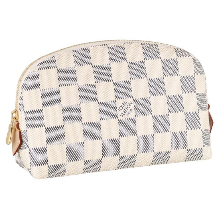 Louis Vuitton PM Cosmetic Pouch Damier Azure Canvas For Sale at 1stDibs