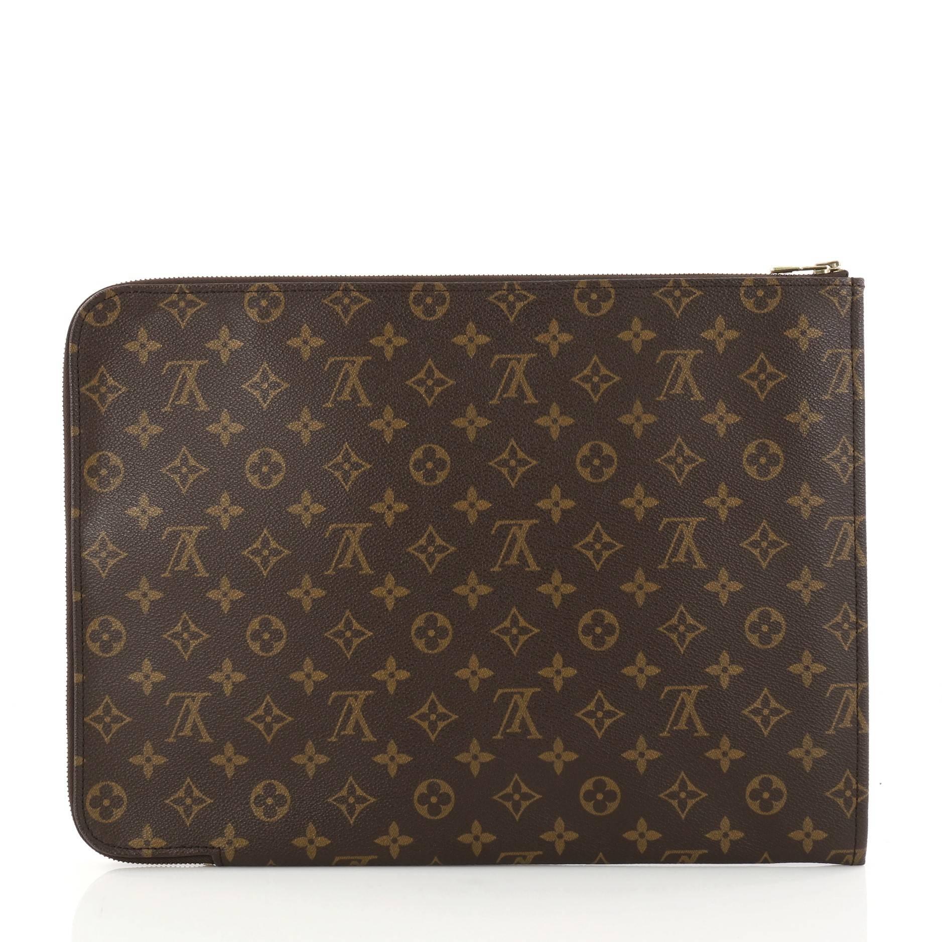 Louis Vuitton Poche Documents Monogram Canvas In Good Condition In NY, NY