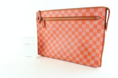 Louis Vuitton Poche Piment Damier Couleur Kit Zip Pouch 4lz1128 Coated Clutch