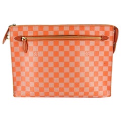 Louis Vuitton Poche Piment Damier Couleur Kit Zip Pouch 4lz1128 Coated Clutch