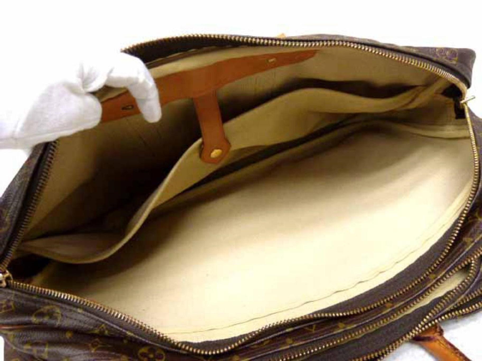 Women's Louis Vuitton Poche Sac Trois 223277 Brown Coated Canvas Weekend/Travel Bag For Sale