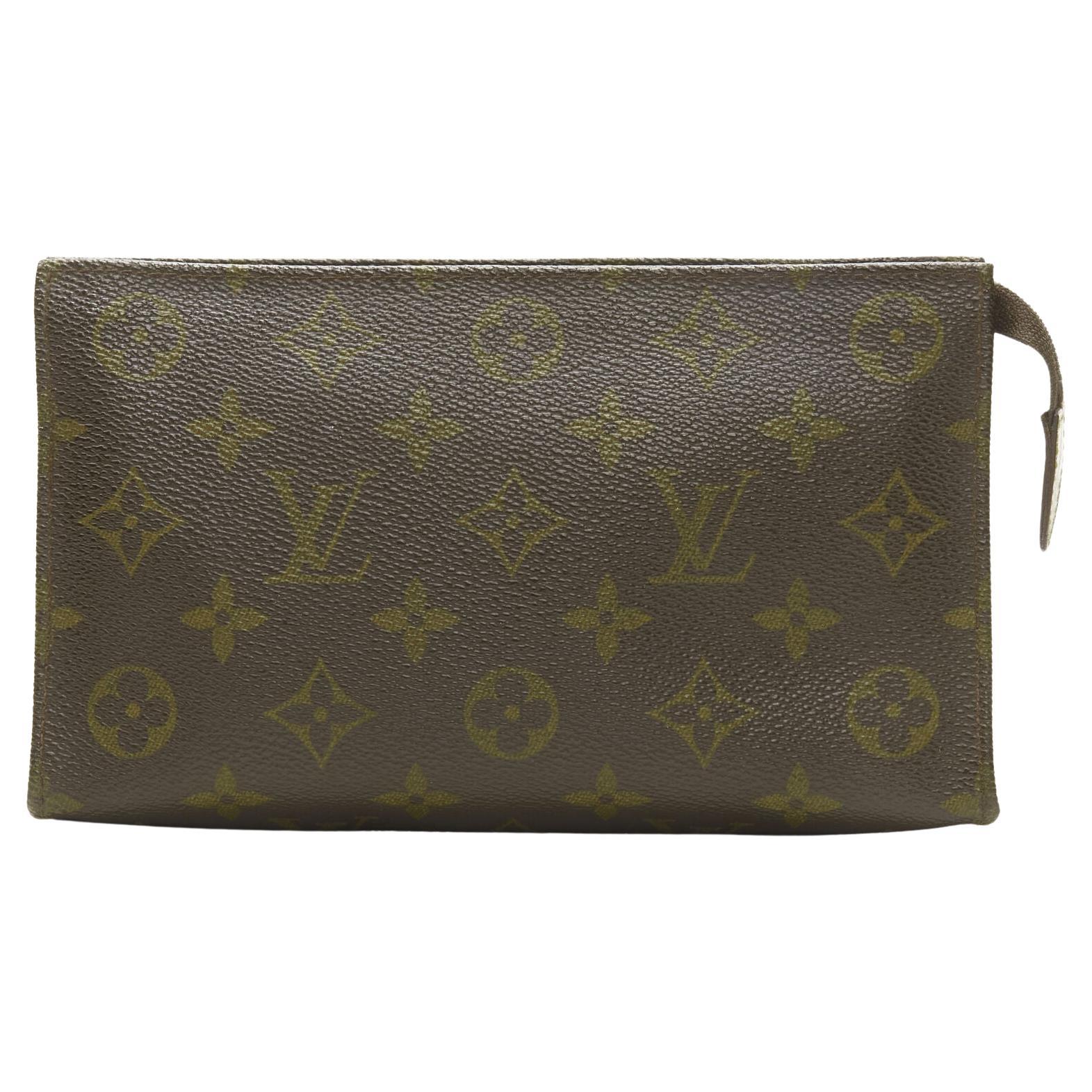 LOUIS VUITTON Poche Toilette 20 brown LV monogram top zip travel pouch