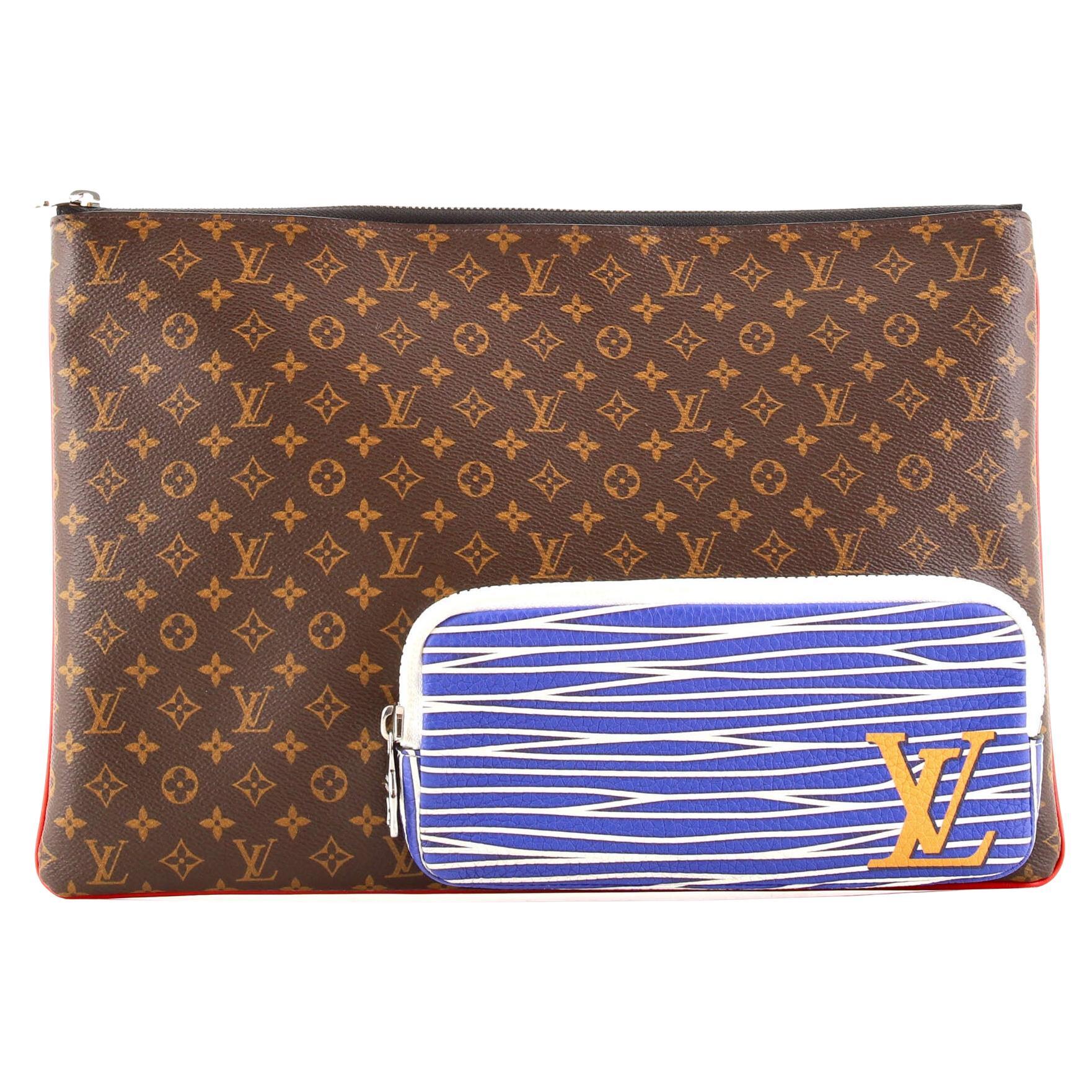Louis Vuitton Pochette A4 Multipocket Pouch Monogram Canvas and Printed Leather