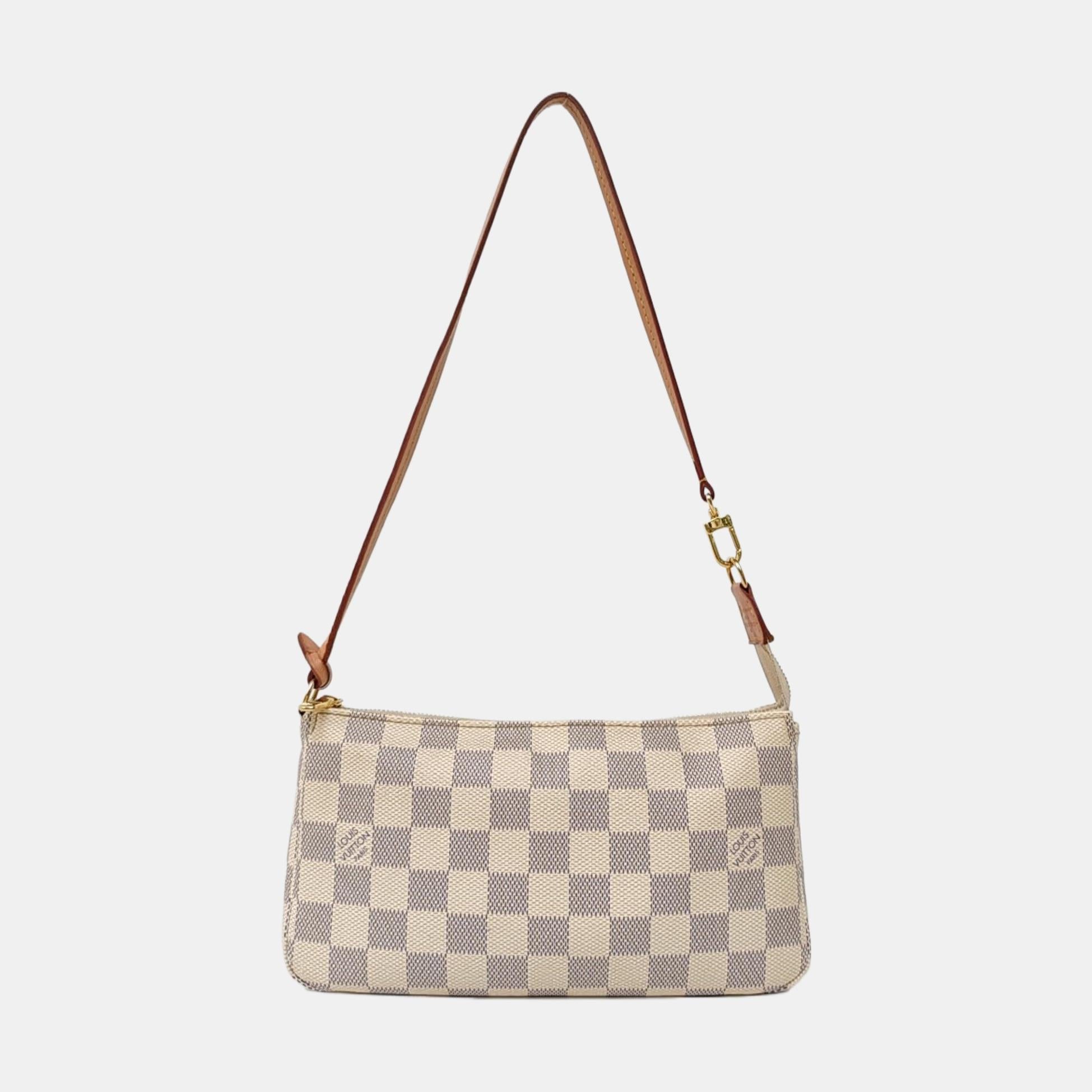 Louis Vuitton Pochette Accessoire Weiß Damier Ebene Monogram im Angebot 4
