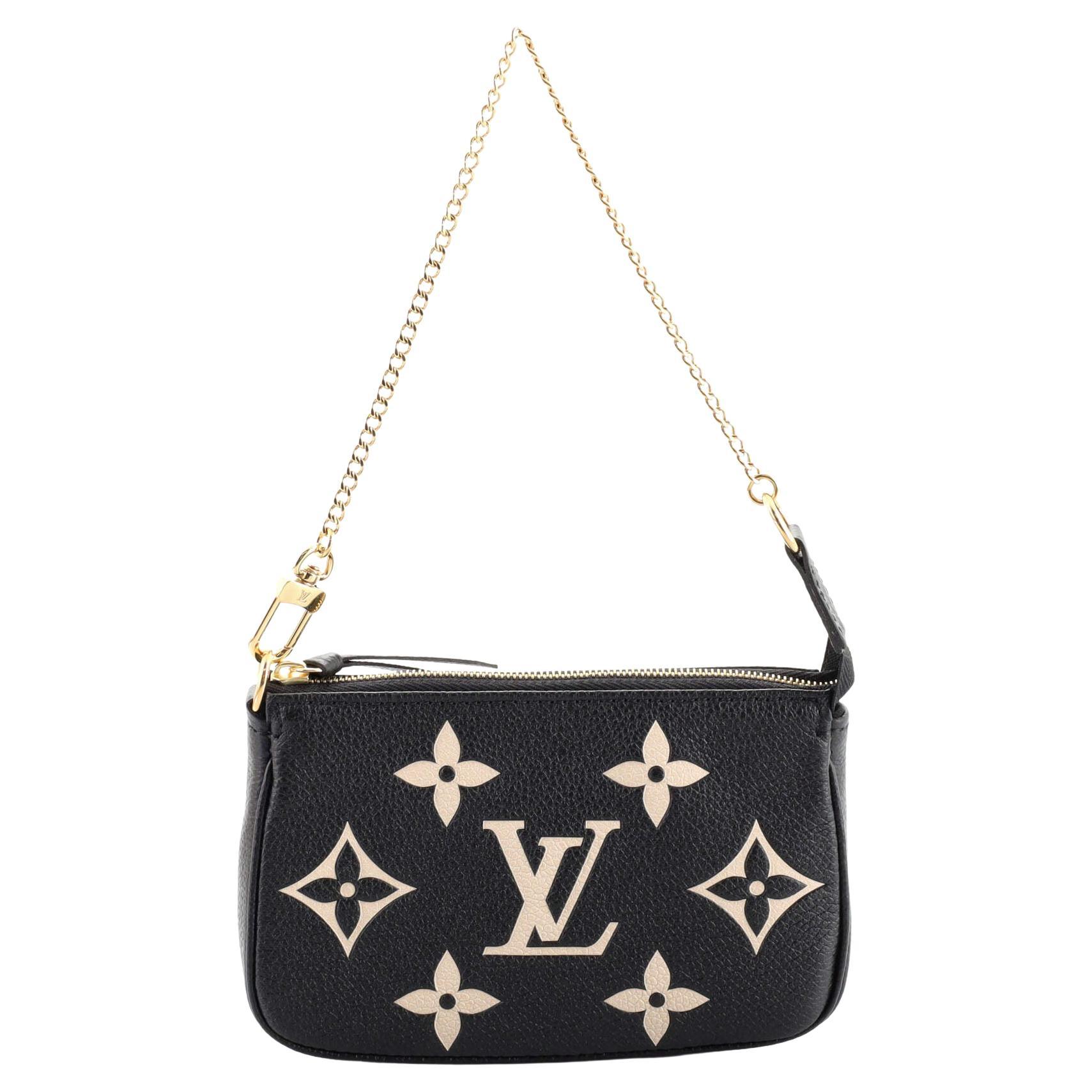 Louis Vuitton Mini Pochette Accessoires Bicolore Black Beige Monogram Empreinte