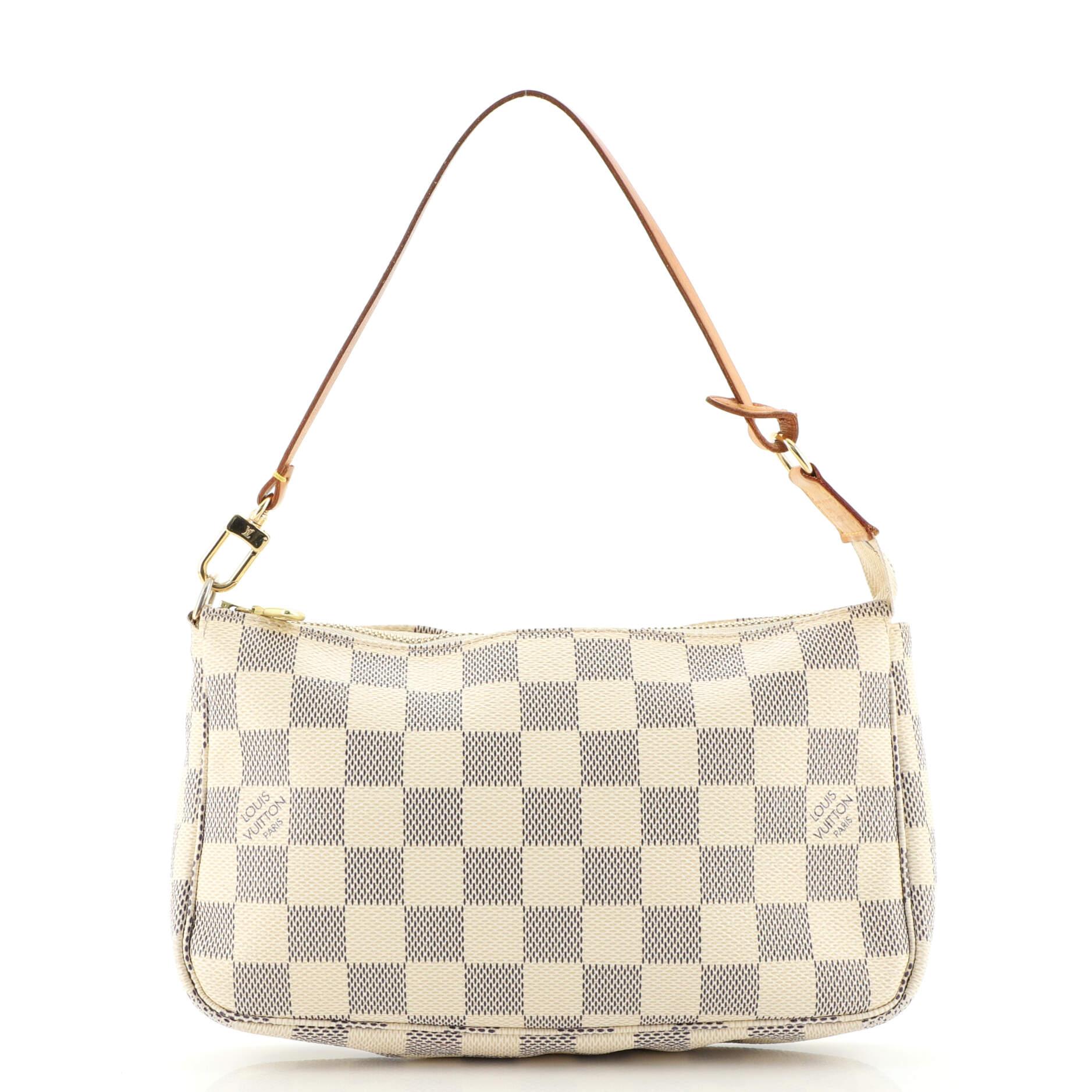 Beige Louis Vuitton Pochette Accessoires Damier