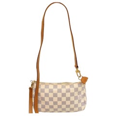 Louis Vuitton Pochette Accessoires Damier with Long Strap 869578 White Coated Ca
