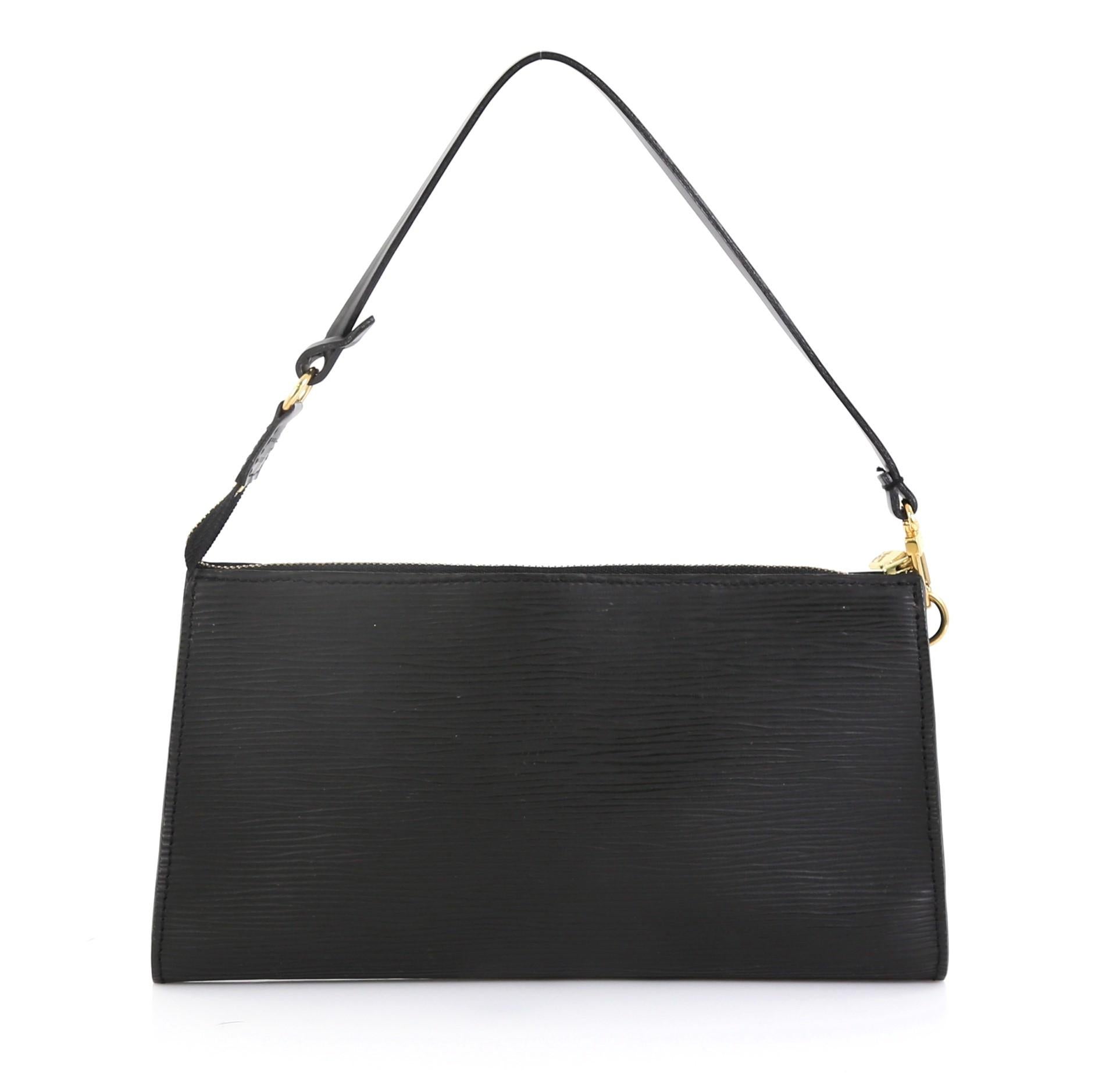 Black Louis Vuitton Pochette Accessoires Epi Leather