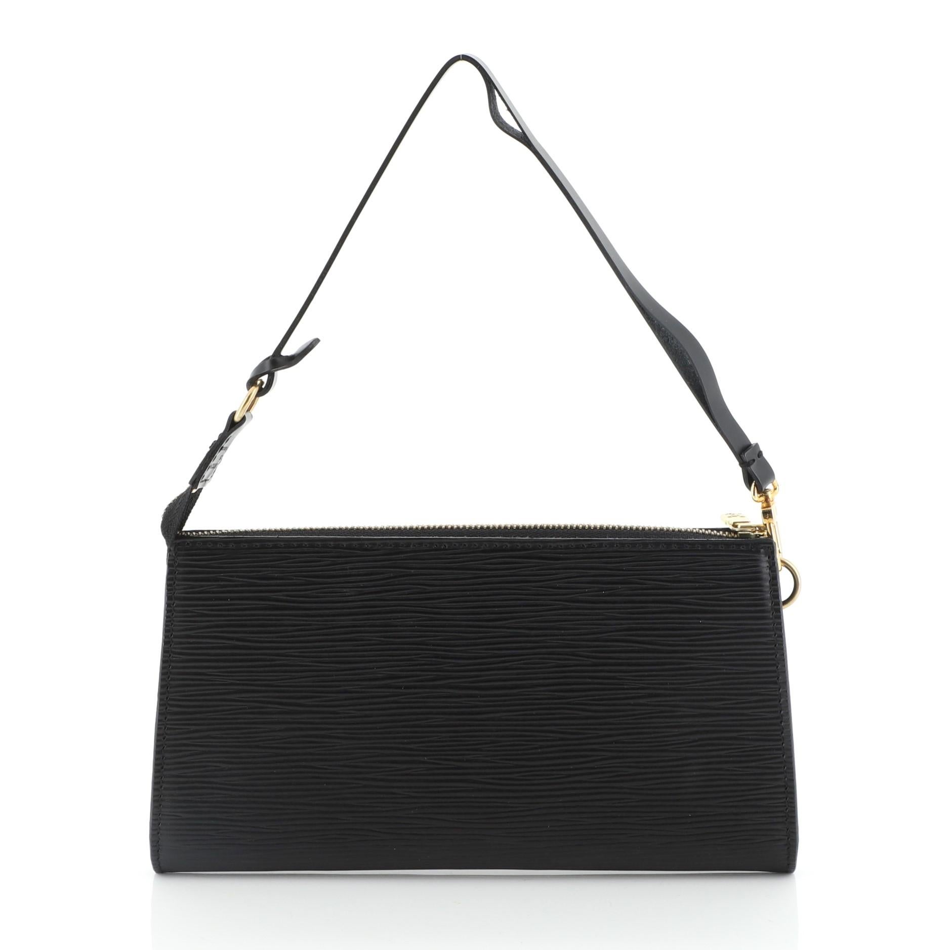 Black Louis Vuitton Pochette Accessoires Epi Leather 